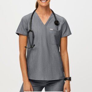 Figs Catarina One-Pocket Scrub Top - Graphite 4XL